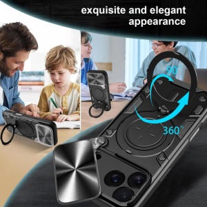 Husa pentru iPhone 17 Pro, SKYDDAR INNOVATION, CamGuard Pro, Inel Magnetic, Protectie Camera, set cu sticker, Albastru - Img 6