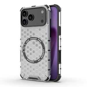 Husa pentru iPhone 17 Pro, SKYDDAR INNOVATION, HoneyComb Shield MagSafe, Alb, set cu sticker