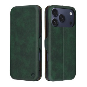 Husa pentru iPhone 17 Pro, SKYDDAR INNOVATION, Safe Wallet tip carte din Piele Ecologica, Suport Carduri, Inchidere Magnetica, Verde, set cu sticker  - Img 1