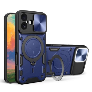 Husa pentru iPhone 17, SKYDDAR INNOVATION, CamGuard Pro, Inel Magnetic, Protectie Camera, set cu sticker, Albastru