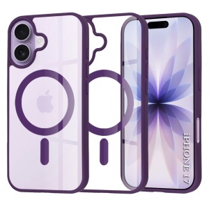 Husa pentru iPhone 17, SKYDDAR INNOVATION, MagSafe Pro din silicon, set cu sticker, Mov