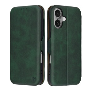 Husa pentru iPhone 17 tip carte din Piele Ecologica, Suport Carduri, Inchidere Magnetica, set cu sticker, Safe Wallet, Verde - Img 1