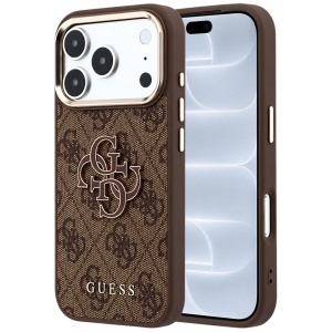 Husa pentru iPhone 18 Pro / iPhone 17 Pro - Guess Hardcase 4G Big Resin Logo - Brown