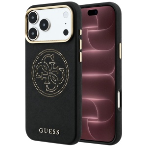 Husa pentru iPhone 18 Pro Max / iPhone 17 Pro Max - Guess Leather Perforated 4G MagSafe (GUHMP18X6PS4SRGK) - Black