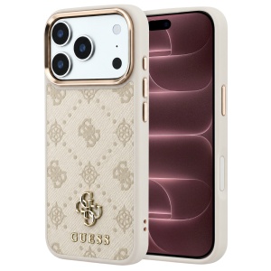 Husa pentru iPhone 18 Pro Max / iPhone 17 Pro Max - Guess Peony 4G Small Logo MagSafe - Beige