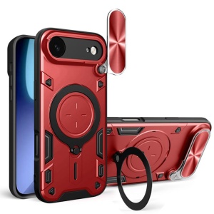 Husa pentru iPhone Air, SKYDDAR INNOVATION, CamGuard Pro, Inel Magnetic, Protectie Camera, set cu sticker, Rosu