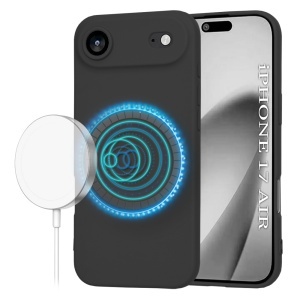 Husa pentru iPhone Air, SKYDDAR INNOVATION, din Silicon Catifelat, SoftFlex Magsafe, set cu sticker, Negru