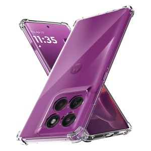 Husa pentru Motorola Edge 60 Pro, SKYDDAR INNOVATION, Shockproof Clear Silicone, Slim Silicon, Transparenta, set cu sticker