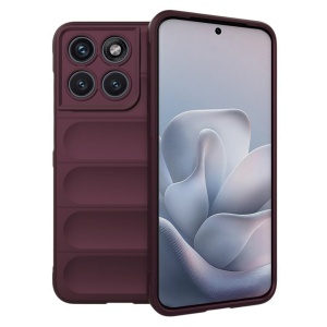 Husa pentru Motorola Edge 70 Fusion din Silicon Mat, Antisoc, set cu sticker, Magic Shield, Bordo