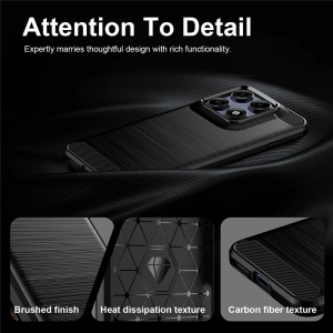 Husa pentru Motorola Edge 70 Pro din Silicon Slim, cu textura Fibra Carbon, set cu sticker, Carbon Silicone, Negru - Img 4