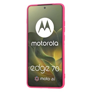 Husa pentru Motorola Edge 70, SKYDDAR INNOVATION, din Silicon Catifelat, SoftElegance, set cu sticker, Fucsia - Img 4
