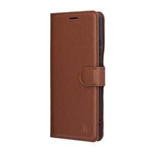 Husa pentru Motorola Edge 70, SKYDDAR INNOVATION, Leather Folio tip Carte, cu Portofel Interior, Finisaje Premium, set cu sticker, Maro - Img 5