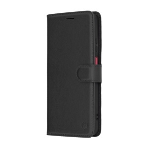 Husa pentru Motorola Moto G05 / Moto E15, SKYDDAR INNOVATION, Leather Folio tip Carte, cu Portofel Interior, Finisaje Premium, set cu sticker, Negru - Img 5