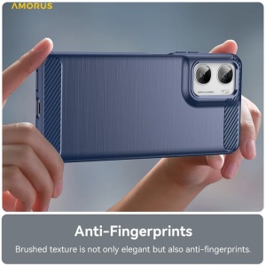 Husa pentru Motorola Moto G06 / Moto G06 Power, SKYDDAR INNOVATION, Carbon Silicone, din Silicon Slim, cu textura Fibra Carbon, set cu sticker, Albastru - Img 10