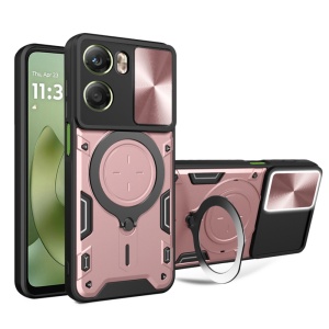Husa pentru Motorola Moto G06, SKYDDAR INNOVATION, CamGuard Pro, Inel Magnetic, Protectie Camera, set cu sticker, Roz auriu - Img 3