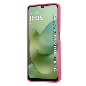 Husa pentru Motorola Moto G06, SKYDDAR INNOVATION, din Silicon Catifelat, SoftElegance, set cu sticker, Fucsia - Img 2