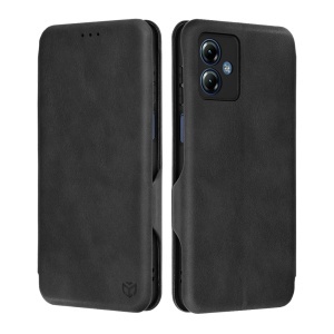 Husa pentru Motorola Moto G14, SKYDDAR INNOVATION, Safe Wallet tip carte din Piele Ecologica, Suport Carduri, Inchidere Magnetica, Negru, set cu sticker