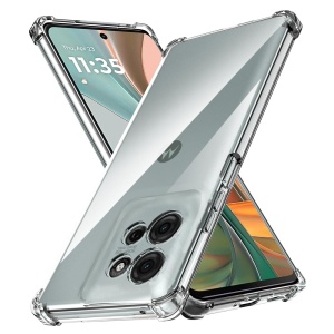 Husa pentru Motorola Moto G15 / Moto G15 Power , SKYDDAR INNOVATION, Shockproof Clear din Silicon Slim, Transparenta, set cu sticker