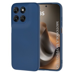 Husa pentru Motorola Moto G77 / Moto G67 din Silicon Catifelat, Antisoc, set cu sticker, SoftElegance, Bleumarin