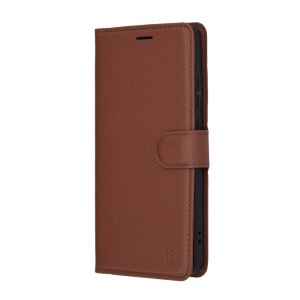 Husa pentru Motorola Moto G86 Power, SKYDDAR INNOVATION, Leather Folio tip Carte, cu Portofel Interior, Finisaje Premium, set cu sticker, Maro - Img 5
