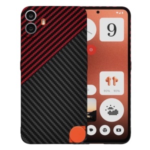 Husa pentru Nothing CMF Phone 1, SKYDDAR INNOVATION, textura carbon, Carbonite FiberShell, set cu sticker, Rosu inchis,