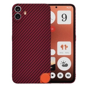 Husa pentru Nothing CMF Phone 1, SKYDDAR INNOVATION, textura carbon, Carbonite FiberShell, set cu sticker, Rosu,