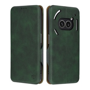 Husa pentru Nothing Phone (2a) / Phone (2a) Plus, SKYDDAR INNOVATION, Safe Wallet tip carte din Piele Ecologica, Suport Carduri, Inchidere Magnetica, Verde, set cu sticker
