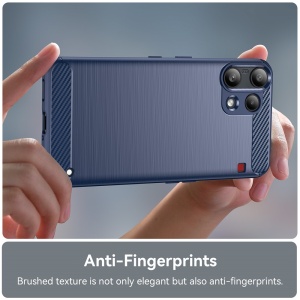 Husa pentru Nothing Phone (3a) Lite, SKYDDAR INNOVATION, Carbon Silicone, din Silicon Slim, cu textura Fibra Carbon, set cu sticker, Albastru - Img 3