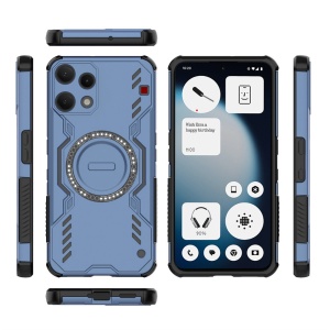 Husa pentru Nothing Phone (3a) Lite, SKYDDAR INOVATION, ArmorMag, Magsafe, set cu sticker, Albastru - Img 3
