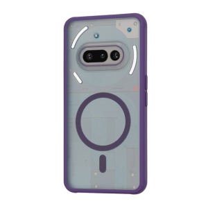 Husa pentru Nothing Phone (3a), SKYDDAR INNOVATION, Frosted MagSafe, Antisoc, set cu sticker, Mov deschis - Img 3