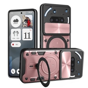Husa pentru Nothing Phone (3a), SKYDDAR INNOVATION, SafeCover, Inel Magnetic, Protectie Camera, Roz auriu, set cu sticker