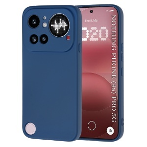 Husa pentru Nothing Phone (4a) Pro din Silicon Catifelat, Antisoc, set cu sticker, SoftElegance, Bleumarin