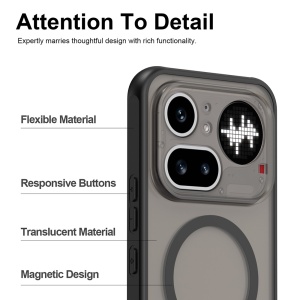 Husa pentru Nothing Phone (4a) Pro Finisaje Premium, Antisoc, Magsafe, set cu sticker, HaloFrost MagSafe II, Negru - Img 4
