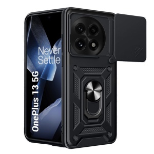 Husa pentru OnePlus 13, SKYDDAR INNOVATION, CamShield, Inel magnetic, set cu sticker, Negru
