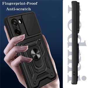 Husa pentru OnePlus Nord CE5, SKYDDAR INNOVATION, CamShield, Inel magnetic, set cu sticker, Negru - Img 6