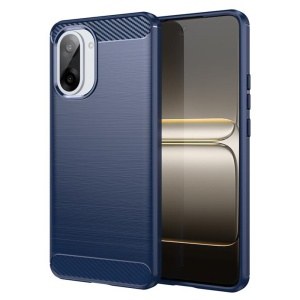 Husa pentru OnePlus Nord CE5, SKYDDAR INNOVATION, Carbon Silicone, din Silicon Slim, cu textura Fibra Carbon, set cu sticker, Albastru