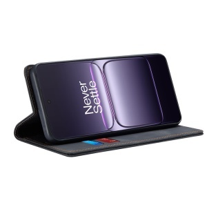 Husa pentru OnePlus Nord CE5, SKYDDAR INNOVATION, Confy Cover tip Carte din piele Eco Premium, cu Portofel Interior, set cu sticker, Negru - Img 2