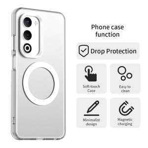 Husa pentru Oppo A5 4G, MagSafe, Antisoc, set cu sticker, CandyCase, Alb - Img 3