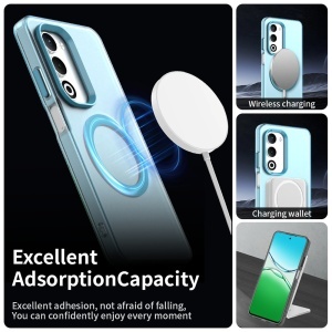 Husa pentru Oppo A5 4G, MagSafe, Antisoc, set cu sticker, CandyCase, Albastru - Img 3