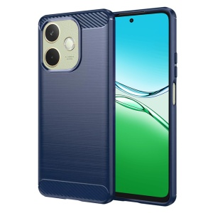 Husa pentru Oppo A5 Pro 5G, SKYDDAR INNOVATION, Carbon Silicone, din Silicon Premium, Slim, cu textura Fibra Carbon, Albastru, set cu sticker
