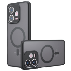Husa pentru Oppo A5 Pro 5G, SKYDDAR INNOVATION, PureFrost MagSafe, AntiSoc, set cu sticker, Negru frost