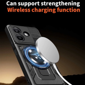 Husa pentru Oppo A5 Pro 5G, SKYDDAR INNOVATION, RuggedCam, Inel magnetic antisoc, set cu sticker, Albastru - Img 5