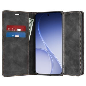 Husa pentru Oppo Reno 15F / Reno15 FS 5G, SKYDDAR INNOVATION, Confy Cover tip Carte din piele Eco Premium, cu Portofel Interior, set cu sticker, Negru - Img 1