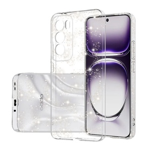 Husa pentru Oppo Reno12 din Silicon TPU cu Sclipici, Design Elegant si Ultra Subtire, SKDR Shine - Transparenta
