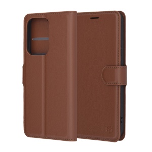 Husa pentru Oppo Reno13, SKYDDAR INNOVATION, Leather Wallet, tip Carte cu Portofel Interior, Finisaje Premium, set cu sticker, Maro - Img 6