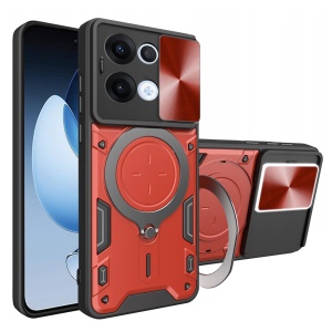 Husa pentru Oppo Reno13, SKYDDAR INNOVATION, SafeCover cu Inel Magnetic, Protectie Camera, set cu sticker, Rosu