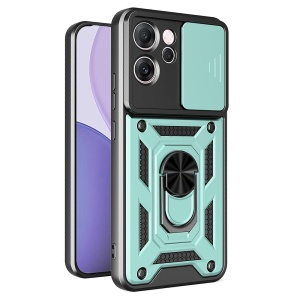 Husa pentru Oppo Reno14 FS 5G / Reno14 F, SKYDDAR INNOVATION, CamShield, Inel magnetic, set cu sticker, Verde
