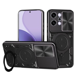 Husa pentru Oppo Reno14 Pro, SKYDDAR INNOVATION, CamGuard Pro, Inel Magnetic, Protectie Camera, set cu sticker, Negru