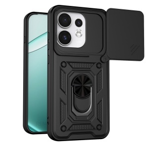 Husa pentru Oppo Reno16 / Reno16 Pro, protectie camere, Inel magnetic, set cu sticker, CamShield, Negru