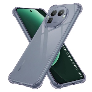 Husa pentru Realme GT 8 Pro din Silicon Slim, Margini Antisoc, set cu sticker, Shockproof Clear Silicone, Fumuriu